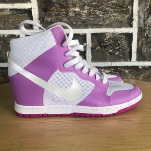 Lavender wedge heel Nike Dunks